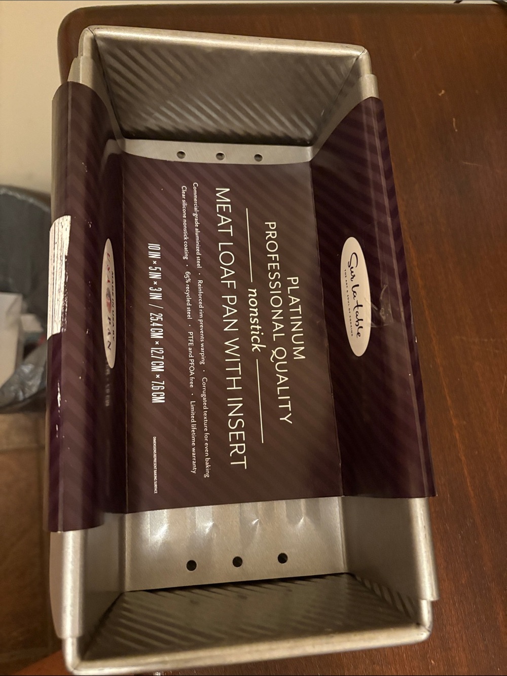 Sur La Table Silver Nonstick Meatloaf Pan with Insert